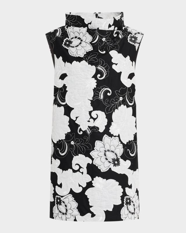 Cressida Embroidered Floral Applique Mini Dress